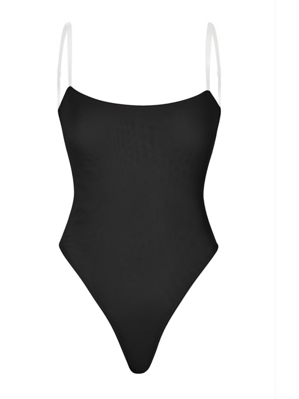Oh Polly Intimates Black Sculpting Mesh Thong Bodysuit Size M Invisible Strap